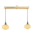 Helnys Modern Glass Copper Pendant Light for Bedroom & Living Room