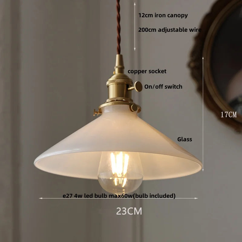 Helnys Copper Knob Switch Pendant Light - Nordic Modern Design