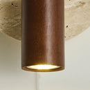 Helnys Stone Wood LED Wall Sconce Pull Chain Switch Mirror Light Fixtures