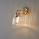 Helnys Clear Glass Up Down Rotate LED Wall Lights with Copper Knob Switch