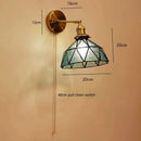 Helnys Green Glass Copper LED Wall Sconce with Pull Chain - Nordic Modern Wandlamp