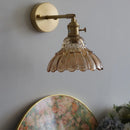 Helnys Rotatable Flower Glass Wall Lamp Copper Stair Light Fixtures