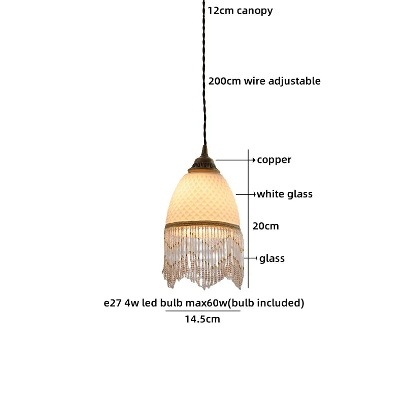 Helnys White Glass LED Pendant Lights - Modern Nordic Hanging Lamp