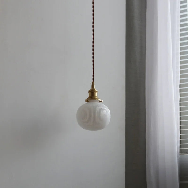 Helnys Modern Nordic Copper Glass Pendant Lamp E27 Hanging Light