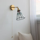 Helnys Clear Glass Copper Arm LED Wall Sconce Modern Bedroom Bathroom Indoor Wall Light