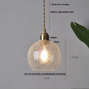 Helnys Nordic LED Glass Pendant Light Fixture with Wood Accent