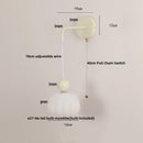 Helnys Nordic LED Glass Wall Light with Pull Chain Switch - Adjustable Bedside Lamp