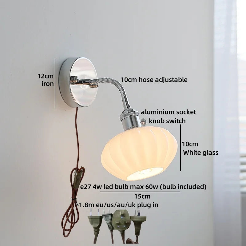 Helnys Ceramic LED Wall Light Luxury Indoor Living Room Balcony Decor Bedside Lamp