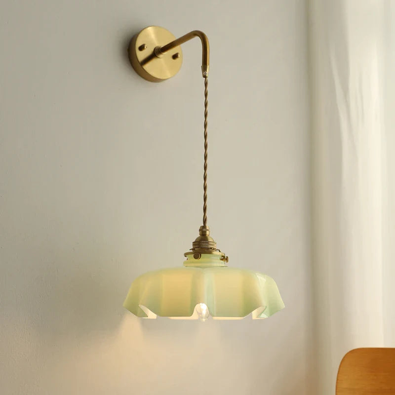 Helnys Milky Glass Copper LED Wall Sconce Nordic Modern Wandlamp