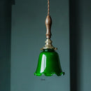 Helnys Vintage Copper Socket Pendant Lamp with Green Glass - 2023 Edition