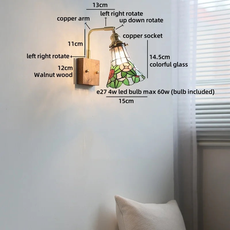 Helnys Square Glass LED Wall Lamp Gold Color Swing Arm Interior Lighting