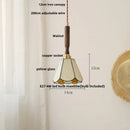 Helnys Ceramic & Walnut Wood LED Pendant Lamp with Knob Switch