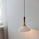 Helnys Ceramic Wood Copper LED Pendant Light Stair Bar Bedroom Cafe Hanging Lamp