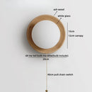 Helnys Wooden Stair LED Wall Light, Ash Wood Glass Ball Luminaria De Parede