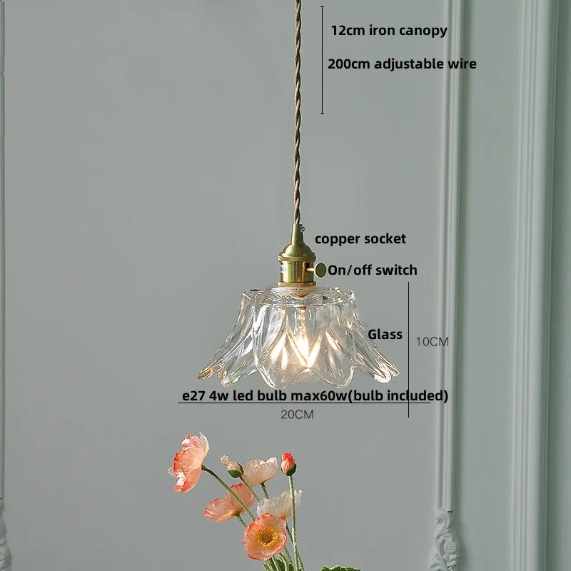 Helnys Nordic Walnut Wood LED Pendant Light Fixture Glass Hang Lamp