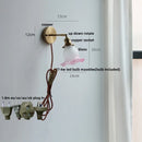 Helnys Flower Glass LED Wall Light Fixture, Vintage Up Down Rotate Bedside Lamp