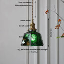 Helnys Tiffany Glass Pendant Lamp LED Handcrafted Modern Knob Switch Red Nordic Glass