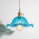 Helnys Vintage Green Glass LED Pendant Lights - Loft Style Industrial Hanging Lamp