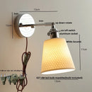 Helnys Modern Ceramic Wall Light with Pull Chain Switch