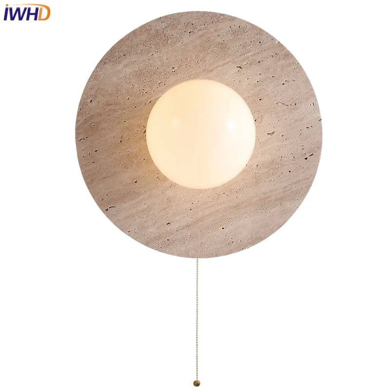 Helnys LED Wall Sconce Glass Ball Stone Mirror Light Fixture for Home Décor
