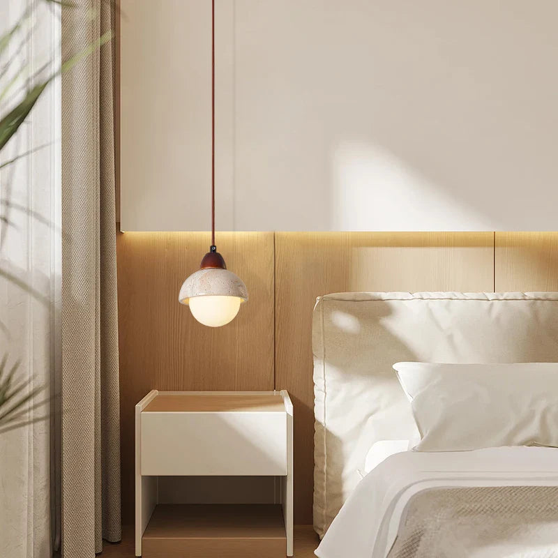 Helnys White Glass Ball LED Pendant Light - Modern Nordic Hanging Lamp