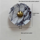 Helnys Round Bulgari Stone LED Wall Lamp Bedside Lighting