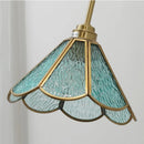 Helnys Nordic Tiffany Blue Glass LED Wall Light with Pull Chain Switch