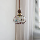 Helnys Glass Walnut LED Pendant Lamp, Modern Nordic Kitchen Dining Room Light