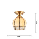 Helnys American Copper Vintage Ceiling Lights Glass LED Lamps