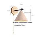 Helnys LED Wall Light Hotel Hallway Wood Pull Chain Iron Mirror Light