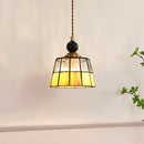 Helnys Nordic LED Pendant Lights Glass Hanging Lamp Tiffany Colorful Wood Copper