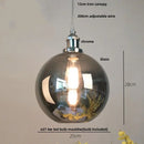 Helnys Vintage Copper LED Pendant Lamp Amber Glass Hanging Lights