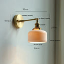 Helnys Nordic Ceramic Copper LED Wall Lamp with Pull Chain Switch, Adjustable for Bathroom Mirror