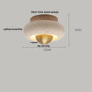 Helnys LED Ceiling Lamp Natural Yellow Travertine Walnut Wood Ceiling Lights