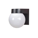 Helnys Modern Loft Outdoor Wall Lamp, Black White Base, Acrylic Lampshade, E27 Ball