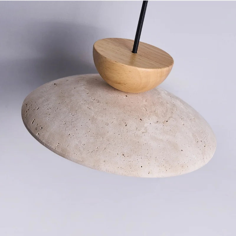 Helnys Yellow Travertine LED Pendant Lights Nordic Modern White Glass Hanging Lamp