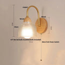 Helnys Nordic Glass LED Wall Light with Pull Chain Switch - Stylish Sconce for Home Decor