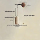 Helnys Yellow Travertine LED Wall Lamp Sconce with Pull Chain Switch