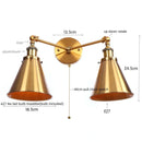 Helnys Loft Plug LED Wall Lamps 2 Heads Industrial Silver Vintage Lighting