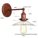 Helnys Vintage Industrial LED Wall Lamp Clear Glass Gold Bedside Light