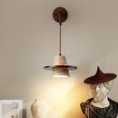 Helnys LED Wall Lights Nordic Modern Pull Chain Switch Yellow Travertine Stone Bedside Lamp