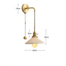 Helnys Nordic LED Wall Light Copper Ceramic Adjustable Bedroom Living Room Lamp