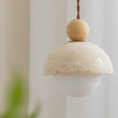 Helnys Wabi Sabi LED Pendant Lamp Yellow Travertine for Bedroom Home Decoration