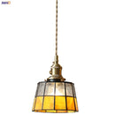 Helnys Modern LED Pendant Lights Brass Glass Wood Hang Lamp