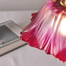 Helnys Purple Flower Glass LED Pendant Lamp Adjustable Modern Hanging Light