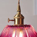 Helnys Purple Flower Glass LED Pendant Lamp Adjustable Modern Hanging Light