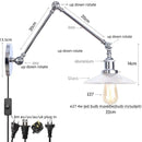 Helnys Vintage Industrial Swing Arm LED Wall Sconce with Pull Chain Switch