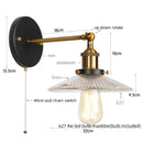 Helnys Industrial Loft LED Wall Lights Plug In Iron Bedside Lamp for Bedroom