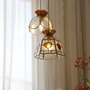 Helnys Flower Glass LED Pendant Lights for Porch Living Room, Nordic Modern Design