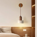 Helnys Adjustable LED Wall Sconce Stone Wood Nordic Modern Makeup Light Fixtures